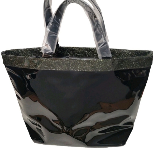 Jimmy Choo Handbags - Jimmy Choo Limited Edition Parfums Shiny Black Patent Tote Shoulder Bag (NWOT)